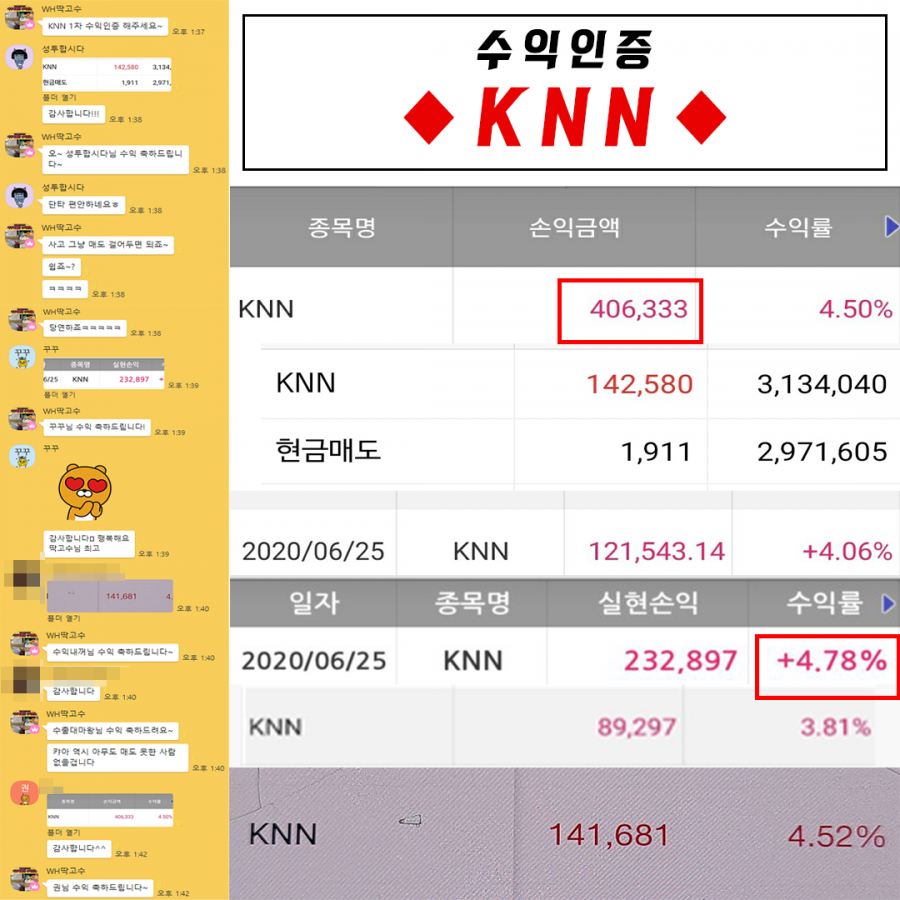 KNN수익인증 > 수익후기 | WH투자연구소